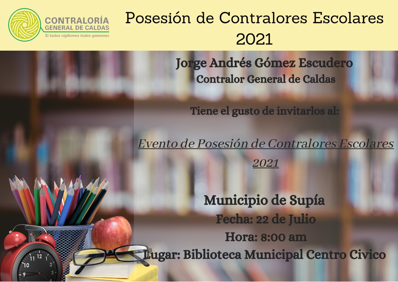 Lee más sobre el artículo Posesión Contralores Escolares 2021 en el Municipio de Supía
