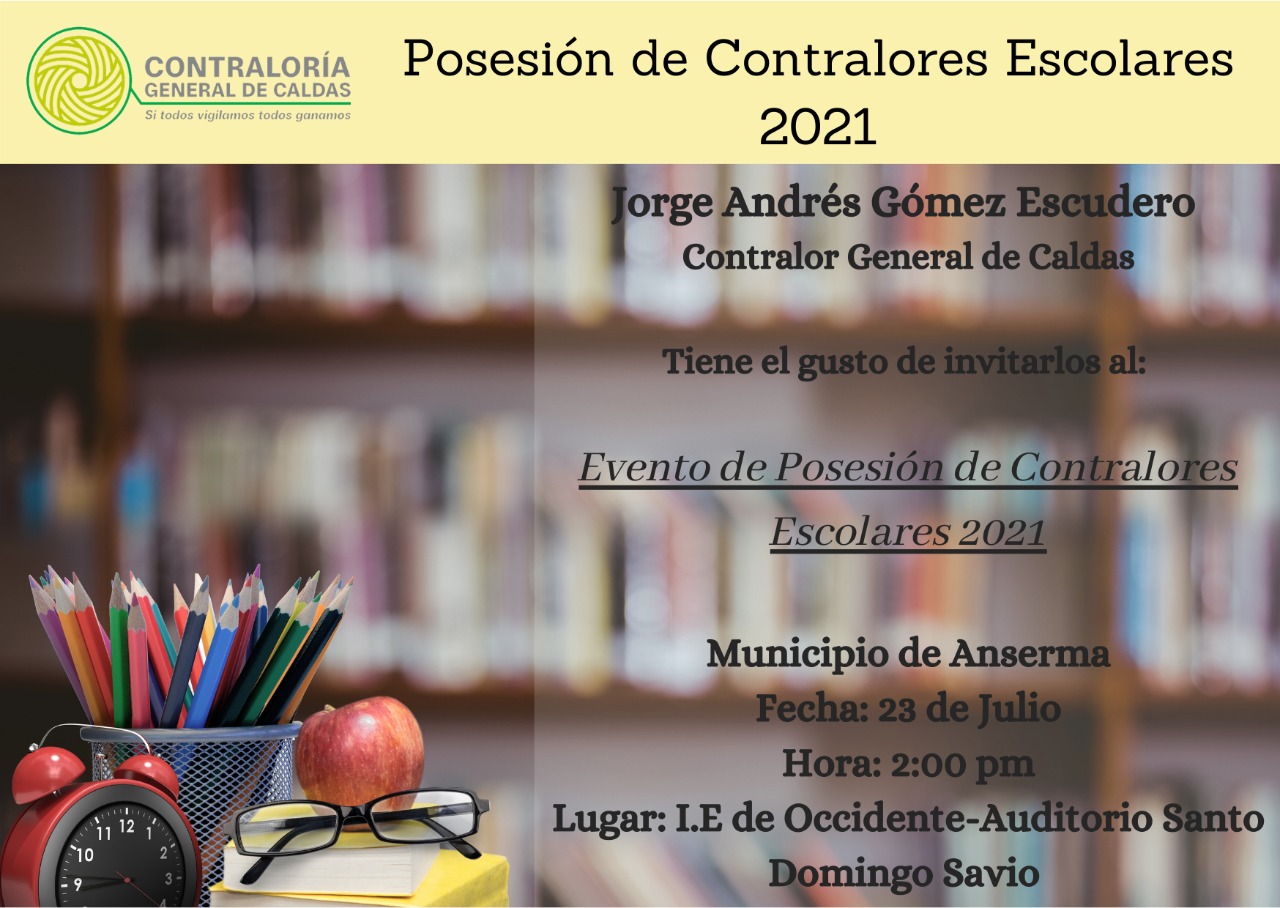 Lee más sobre el artículo Posesión Contralores Escolares 2021 en el Municipio de Anserma