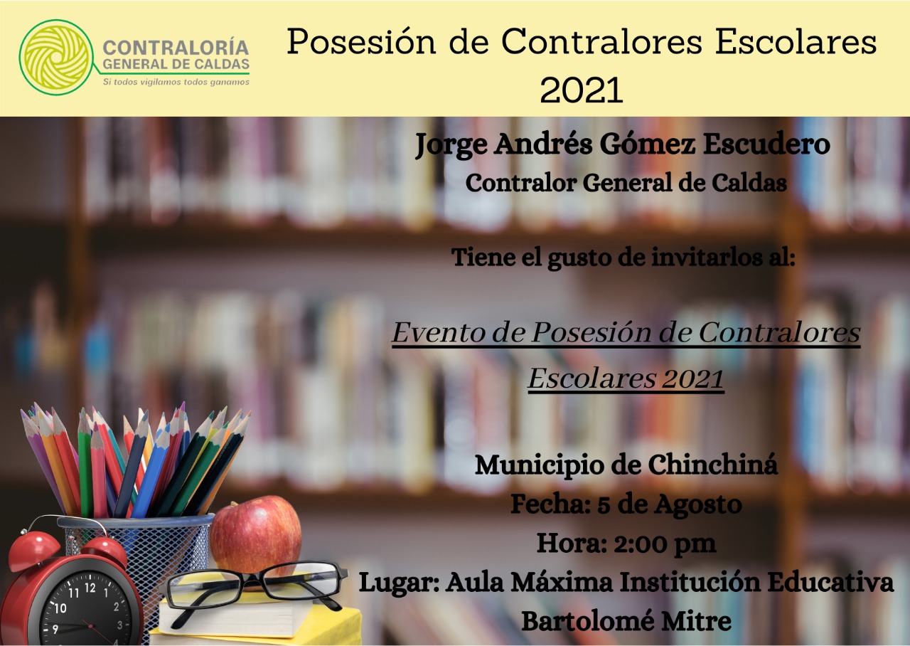 Lee más sobre el artículo Posesión Contralores Escolares 2021 en el Municipio de Chinchiná