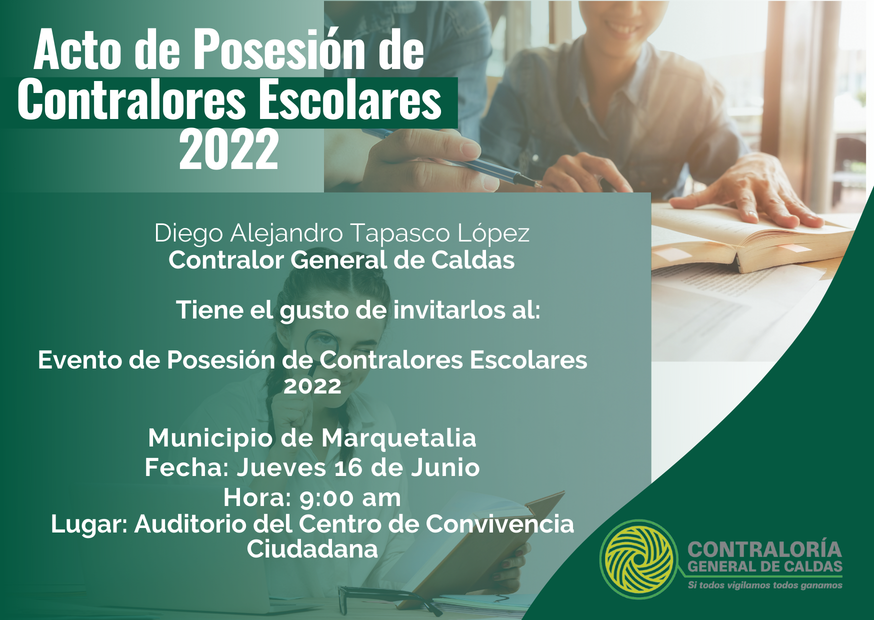 Lee más sobre el artículo Acto de Posesión de Contralores Escolares Municipio de Marquetalia
